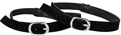 Allegra K Women's Elastic Detachable Buckle Shoe Ankle Straps Belt Band for Heels Suede black One Size