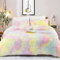 Sacebeleu Plüsch Bettwäsche Set 155x220cm Bunt Warme Winter Flauschig Flanell Biber Mädchen Bettbezug Deckenbezug mit Reißverschluss und 1 Kissenbezug 80x80cm