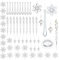 JEEZAO 50 Stück Weihnachtsdekoration Acryl klar Eiszapfen Schneeflocke Weihnachtsbaum Anhänger Ornamente Sets mit Kristalllinie (Stil1)