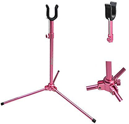 SHARROW Bogenständer Recurve Bogen Halter Aluminiumlegierung Bogenständer für Recurve Bogen Langbogen Takedown Bogen (Rosa)