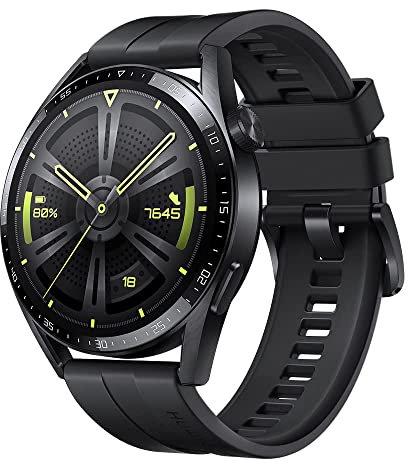 HUAWEI Watch GT 3 - Reloj Inteligente Deportivo con Pantalla Grande y monitorización de SPO 2, para Entrenamiento, Active Black+Adapt C, Negro (Deep Space), 46 mm