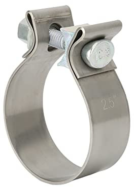 Tbest Universal Band Clamps - Rustproof Muffler Clamp for Downpipe Header Manifold Exhaust 2.5 Inch