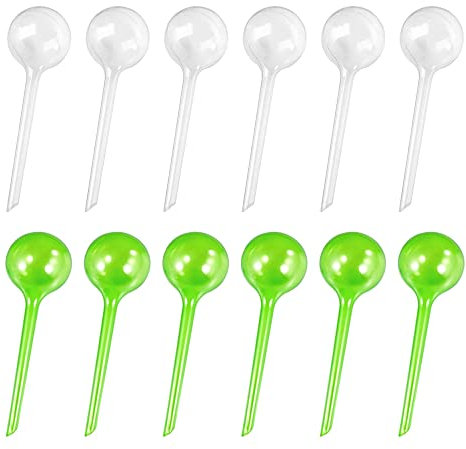 Gativs Bolas de Riego 12 Piezas Globos de Riego para Macetas Sistema Equipos de Riego Esferas Bombillas Riego Automático Set Autorriego para Macetas Dispensador de Agua para Plantas para Regar Plantas