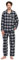 LAPASA Ensemble de Pyjama Homme Chaud & Confortable 100% Flanelle de Coton M95 Ensemble à Carreaux Noir & Gris, XL