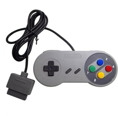 MANDO COMPATIBLE PARA SUPER NINTENDO, SNES, CON CABLE CLASICA ANTIGUA RETRO NES