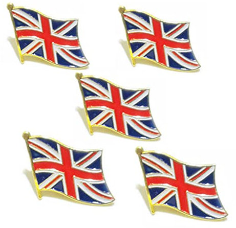5PCS Union Jack Flag Enamel Brooches United Kingdom Metal Flag Lapel Pin Badges For Clothes Uk Flag Union British Patriotic British Badges Accessories Jewelry Gift