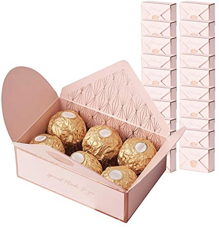 Geschenkbox mit Deckel 25 PCs Geschenkboxen Kreative Überraschungs Box Geschenkverpackung für Hochzeiten Geburtstag Weihnachten (Rosa)