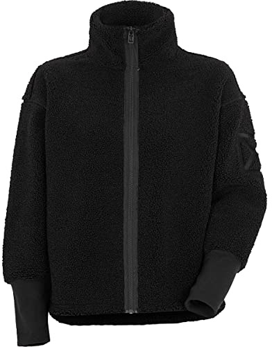 Didriksons W Mella Full-zip Schwarz - Warmer weicher Damen Fleecepullover, Größe 32/34 - Farbe Black
