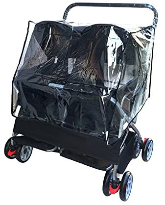ACiyD Haustier-Kinderwagen-Regenschutz für mittelgroße kleine Hunde, Haustier-Wagenträger, zusammenklappbarer Hunde-Reise-Kinderwagen, nur Regenschutz (Color : Rose Red) (Schwarz)