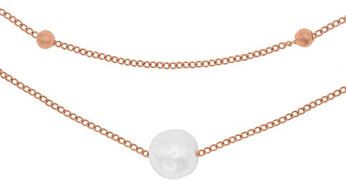 Heideman Halskette Damen Juliette aus Edelstahl rose Kette für Frauen mit Verlängerung und Perle weiß und Kugeln Layering