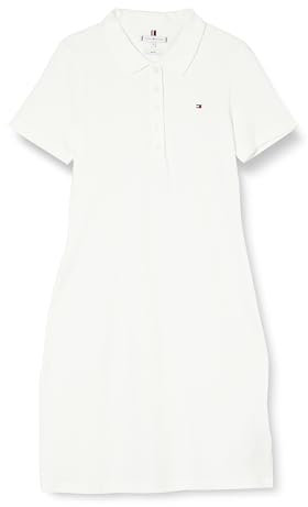 Tommy Hilfiger Robe Polo Femme 1985 Ajustée Piqué Slim Fit, Blanc (Ecru), L