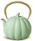 Aqua Pumpkin Teekanne aus Gusseisen mit Teesieb (1200 ml), sicherer Teekessel für Herdplatte, emaillierte Isolierung, stabiles Tetsubin, Aquamarin