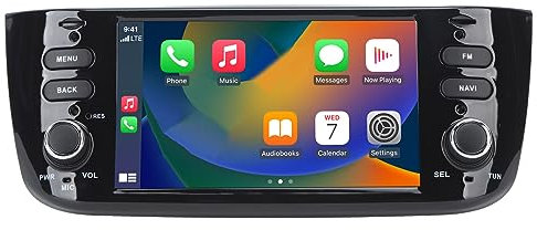 Lettore Multimediale per Auto, 6.2in Car Stereo HD Touch Screen Wireless Carplay Lettore di Navigazione GPS 2+32G Sostituzione per Linea Punto EVO