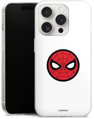 DeinDesign Slim Case extra dünn kompatibel mit Apple iPhone 15 Pro Silikon Handyhülle transparent Hülle Fanartikel Marvel Film