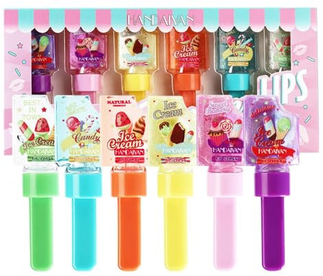 Feuchtigkeitsspendendes Lipgloss-Set | Lippenpflegeprodukte für trockene Lippen - 6 Stück Eis Stiel-Form, glänzendes Finish, Kristallgelee, feuchtigkeitsspendendes Lippenöl, transparent,