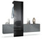 Vladon Garderobe Carlton Set 1, Made in Germany, Flur-Garderobe aus Deko-paneel, Schubladen-Kommode & Schuhschrank, Anthrazit matt/Schwarz Hochglanz (209 x 193 x 35 cm)
