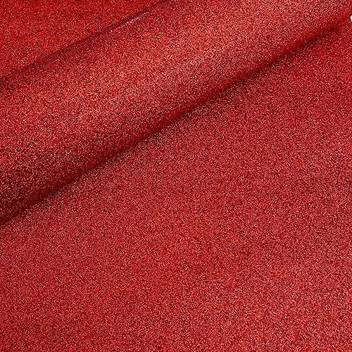 DHHOUSE Rote Glitzer-Tapete, glitzernd, zum Abziehen und Aufkleben, Rot