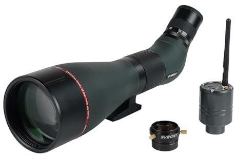 Svbony SA401 APO Spektiv, 25-75x100 Apochromatisch Duales ED Objektiv FMC, mit der WLAN Kamera SC001 Digiscoping, Farbwiederherstellung IPX7 Wasserdicht, für Vogelbeobachtung Wildlife Target Shooting