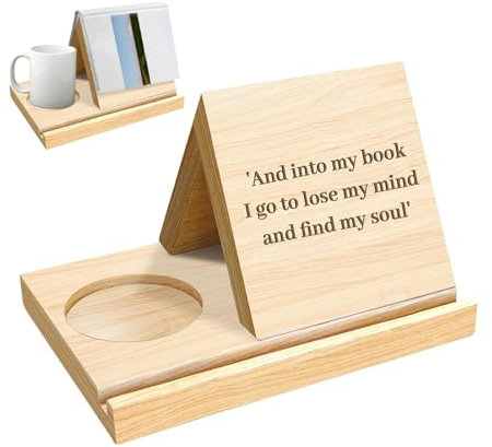 Buchständer Aus Eiche | Buchhalter Aus Holz | Gläserständer Aus Massiver Eiche - Buchständer Aus Holz Dreieckiger Bücherregalständer Eichenholz Dreieck Buchablagehalter Mit Kaffeegetränkehalter