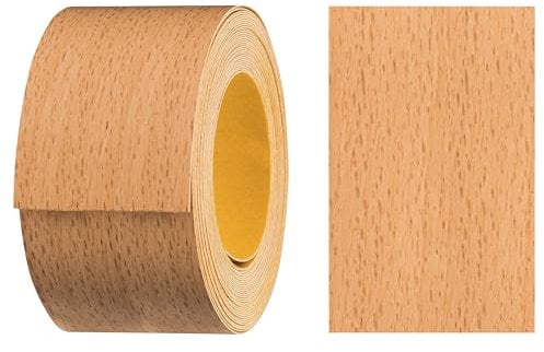 haggiy Melaminkanten-Band selbstklebend 40mm x 5m I Kantenband I Möbelkantenband I Sicherer Halt ohne Bügeln I Kantenumleimer I Furnier für Regalbretter/Holzplatten (Samerberg Buche)