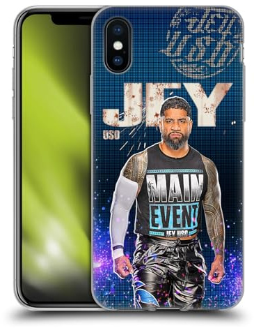 Head Case Designs Offizielle WWE Portrait Jey USO Gelhülle [Militärischer Schutzgrad] Kompatibel Mit Apple iPhone X/iPhone XS Und Kompatibel Mit MagSafe