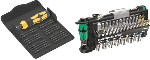 Wera 05018110001 Kraftform Kompakt 900 Set 1, Schlagschraubendreher-Satz, 19-teilig, Schwarz-gelb & 05056490001 Bit-Sortiment, Tool-Check PLUS, metrisch, 39-teilig