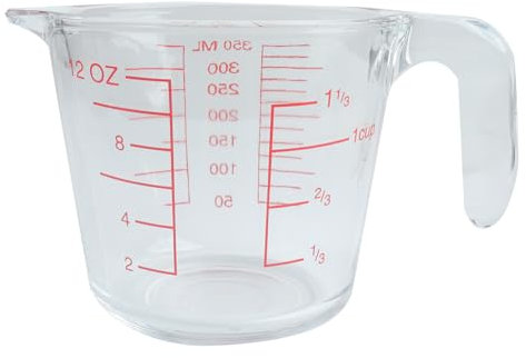 Roellgs Measuring Cups Glass 350ml ， Multi-Purpose Liquid Measuring Cups