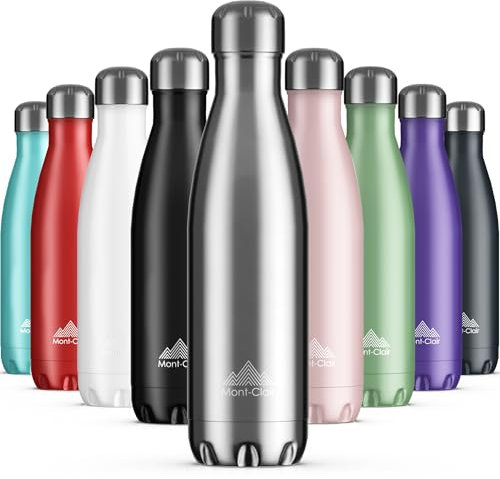 Mont-Clair Trinkflasche Edelstahl - Thermosflasche - BPA-freie - Water Bottle, Edelstahl trinkflasche 750ml - 24h Kalt & 12h Warm - Trinkflasche Auslaufsicher - Silber
