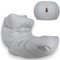Aiire XXL Sitzsack Outdoor Modern - Riesen Bean Bag Chair mit Sitzhocker für Garten und Pool - Bodenkissen Grob, Bodenstuhl - Gaming Sitzsäcke für Kinder und Erwachsene Grau