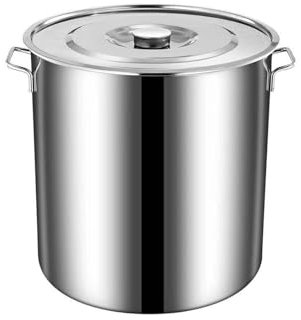 Olla Grande Multiusos para cocinar, Cubo para Sopa con Tapa de Acero Inoxidable para el hogar y el Restaurante, 30CM*30CM