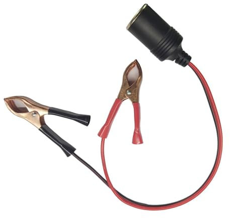 Yjcnelcr Extension Cord Plug Socket Car Female Socket Adapter To Battery Crocodiles Clip Clamp Cable 12V 10A Adapter