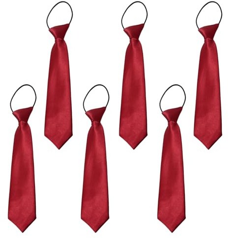 UILYNIU 6 Pièces Cravate Garçon Enfant, Cravates Pour Enfants De Couleur Unie, Ajustable Cravates, Brillante Effet Soie, Cravate Noeud Pré-attaché pour Mariage, Remise de Diplôme, Formelles