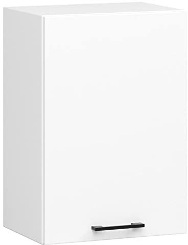 3E 3xE living.com Hängender Küchenschrank: eine Tür, Zwei Regale, Farbe: Weiß, A: B: 50 cm, H: 58 cm, T: 30 cm.