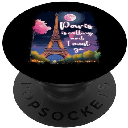 Paris Is Calling And I Must Go Eiffel Tower Parisian Flower PopSockets mit austauschbarem PopGrip