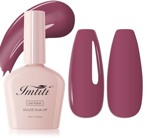 Imtiti Smalto gel prugna, 1 pezzo di smalto gel viola uva, smalto gel UV LED, lunga durata, nail art manicure fai da te a casa per l'autunno e l'inverno (10 ML)