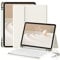 JKSML Keyboard Case for iPad Air 11 inch M3/M2 (2025/2024) & iPad Air 5th/4th Gen (2022/2020) 10.9-inch | Detachable Wireless Bluetooth Keyboard Cover with Pencil Holder | Auto Sleep/Wake(White Cream)
