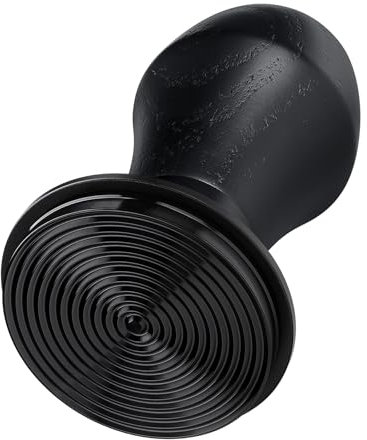 Normcore 58.5mm Espresso Coffee Tamper V4 - Spring Loaded Tamper With Titanium PVD Coating Ripple Base -15lb / 25lb / 30lbs Replacement Springs, Genuine Black Oak Wood Handle