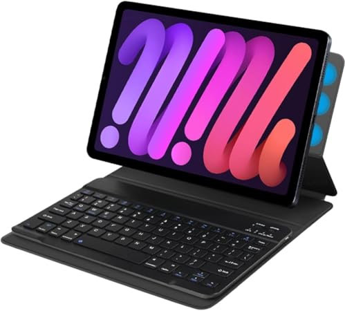 Schutzhülle Mit Tastatur für iPad Mini 7 (A7 Pro), UK-Layout-Tastaturhülle für 6. Generation 21,1 cm (8,3 Zoll) (2024/2021), Abnehmbare Bluetooth-Tastatur Mit Stifthalter