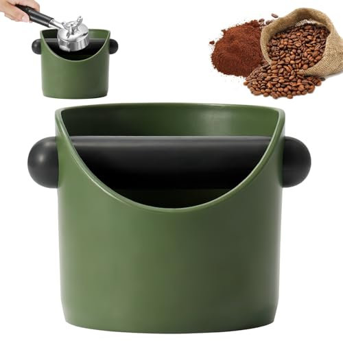 Miawtro Coffee Knock Box, Knock Box for Coffee Grounds, Removable and Easy to Clean Sage Knock Box, Non-Slip and Noiseless Coffee Grounds Knock Box, used ground container (green)