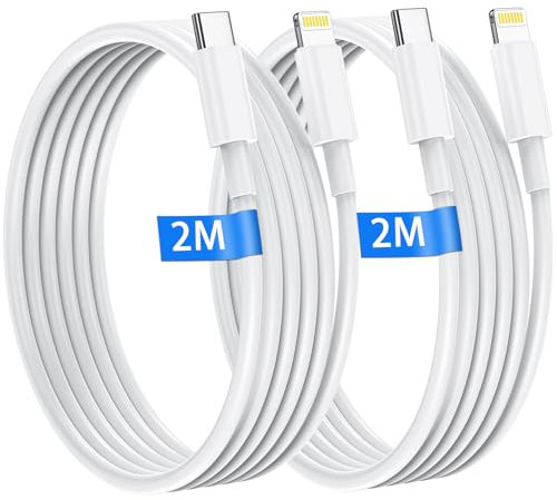 Cable iPhone USB C 2M Lot de 2 Câble USB C vers Lightning Certifié MFi chargeur iphone Original Ultra Résistant cable iphone charge rapide pour apple iPhone 14 13 12 11 Pro Max/Mini/X/XS/XR/8/7/6/iPad