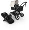 Bugaboo Fox 5 Renew, 2-in-1 Kinderwagen für jedes Gelände, mit Liegewanne und ausziehbarem Kleinkindsitz, praktische Ein-Hand Faltung, Fahrgestell in Schwarz und Sonnendach in Misty White