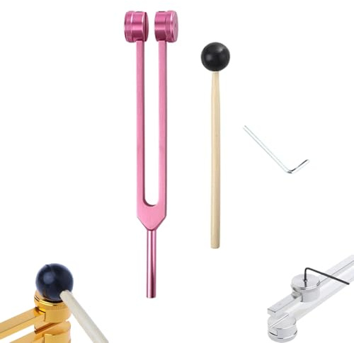 128Hz Tuning Forks for Healing with Reflex Hammer Chakras, Stainless Steel Medical Grade Tuning Fork Instrument with Fixed Weights for Sound Therapy