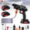 Nettoyeur haute pression sans fil - 21 V - 60 bar - Batterie mobile - Avec 2 batteries de 2000 mA - Buse rotative 3 en 1 - Tuyau de 5 m - Pour le nettoyage et l'arrosage de la voiture, du jardin