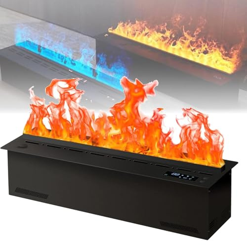 Hydravex 3D Water Vapor Fire Places Electric Fireplace, Realistic Atomized Flame, Control Electric Steam Fireplace Stove with Touch Screen/Remote Control, Automatic Water Filling 150cm/59in