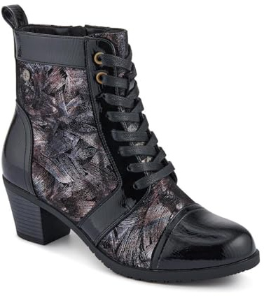 Pavers Block-Heeled Ankle Boots - Black Multi Size 5