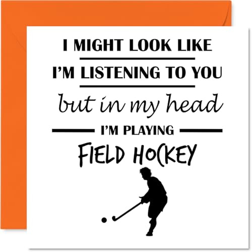 Field Hockey Geburtstagskarte für Frauen und Männer, In my Head