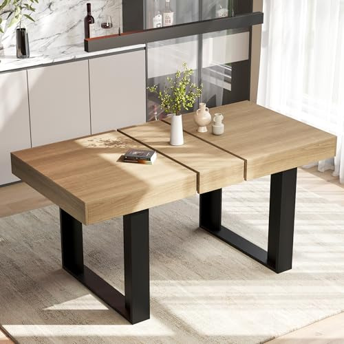GRAVFORCE Extendable Dining Table 4-6 Seater Modern Dinner Kitchen Table Long Expandable Dining Tables for Living Room