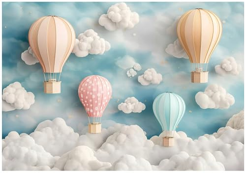 WallArena Vlies Fototapete Ballon 368 x 254 cm Für Kinder | Hochwertige Vliestapete, für Wohnzimmer Schlafzimmer, Vliestapete Wandtapete Tapete 3D Effekt- inkl. Kleister