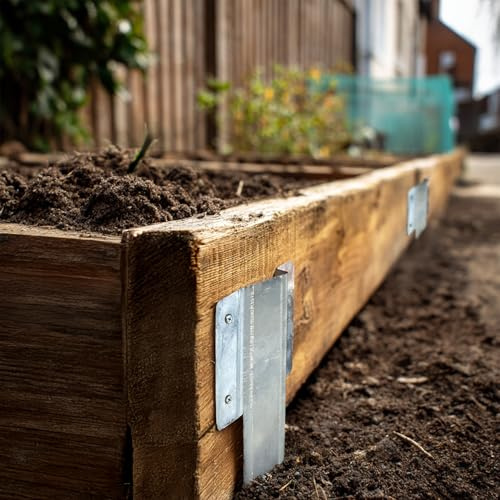 Nicoman 20-Pack Galvanized Timber Sleeper Spikes - Heavy Duty Serrated Brackets for Railway Sleepers & Garden Landscaping