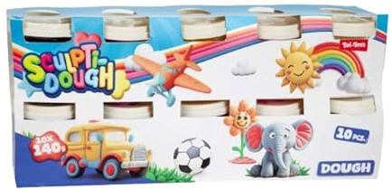 Toi-Toys Knete Spielset - 10 Farben Modelliermasse für Kinder